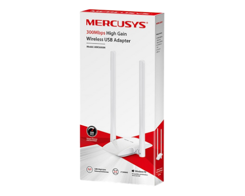 Mercusys MW300UH – adaptateur USB Wi-Fi 300 Mbps, double antenne 5 dBi, Wi-Fi 4